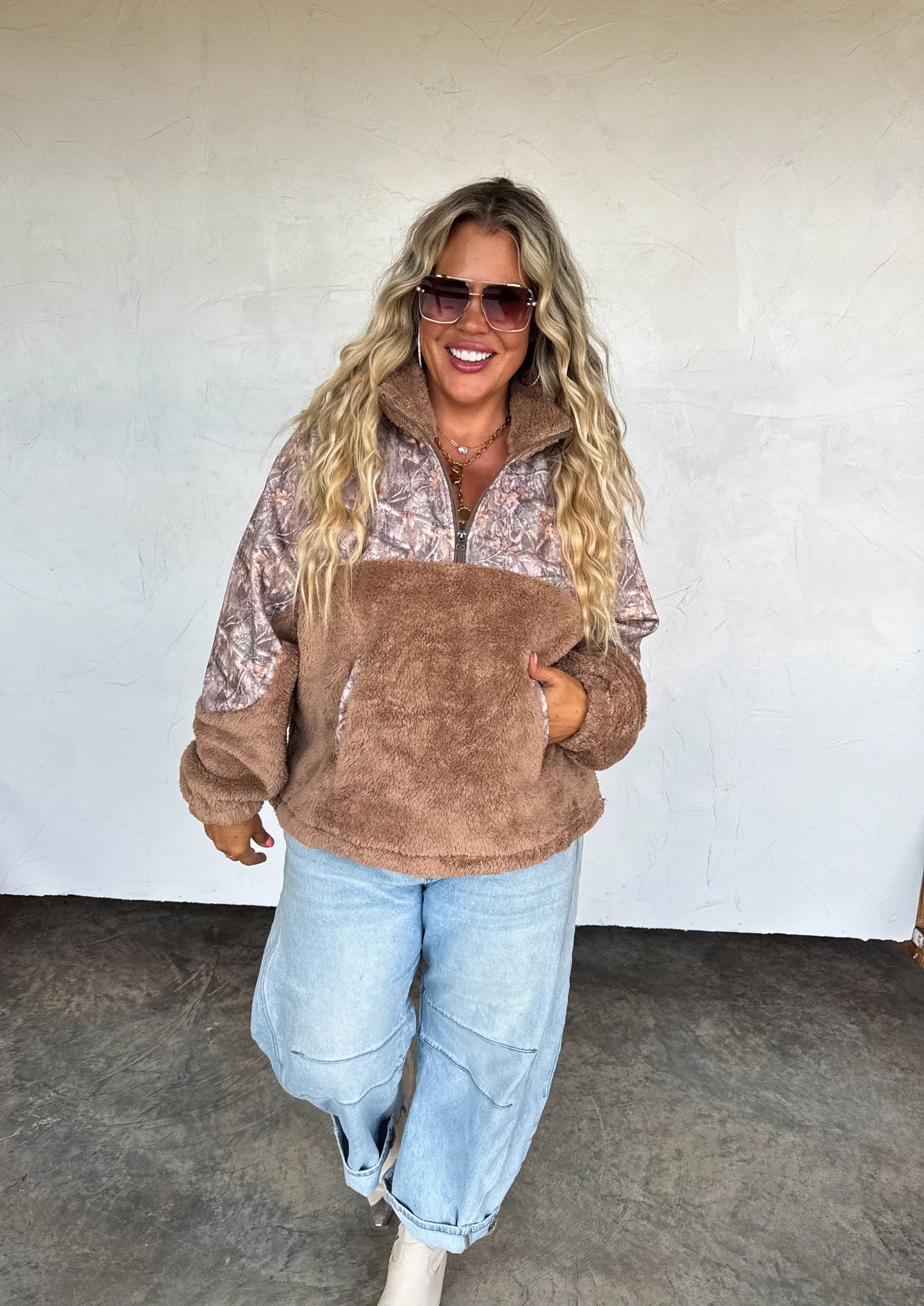 Camo Sherpa pullover