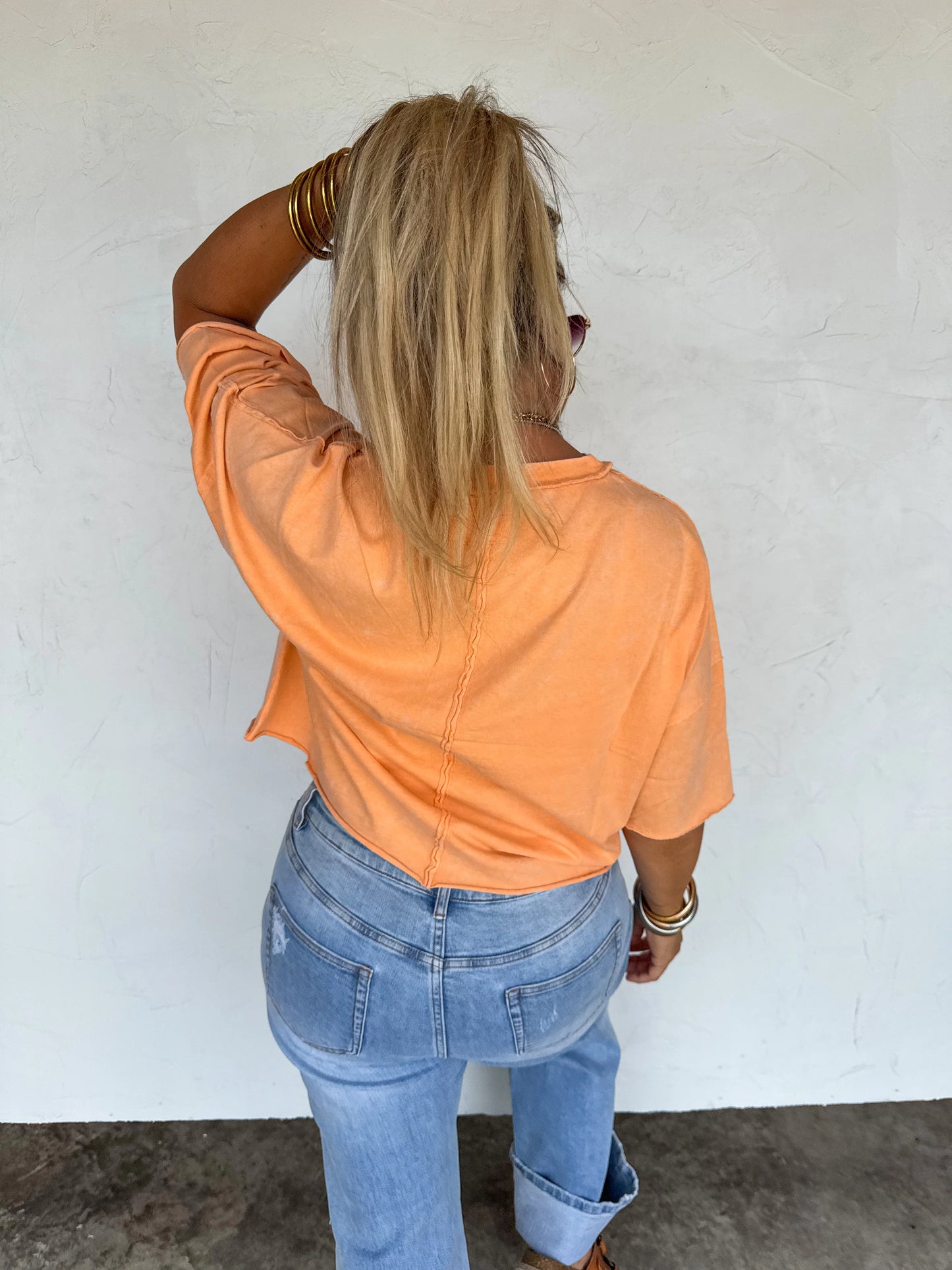 Regan raw hem tee (4 colors)