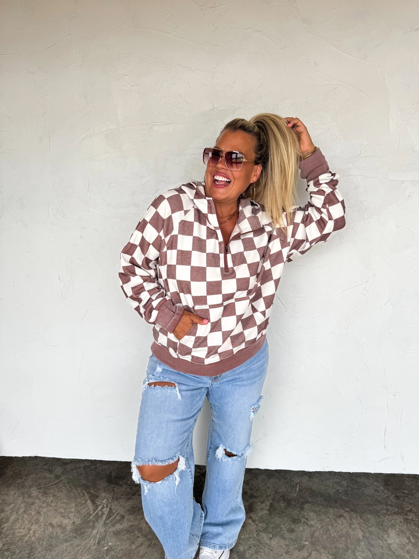 Camo & Checker easy does it pullover (2 colors)