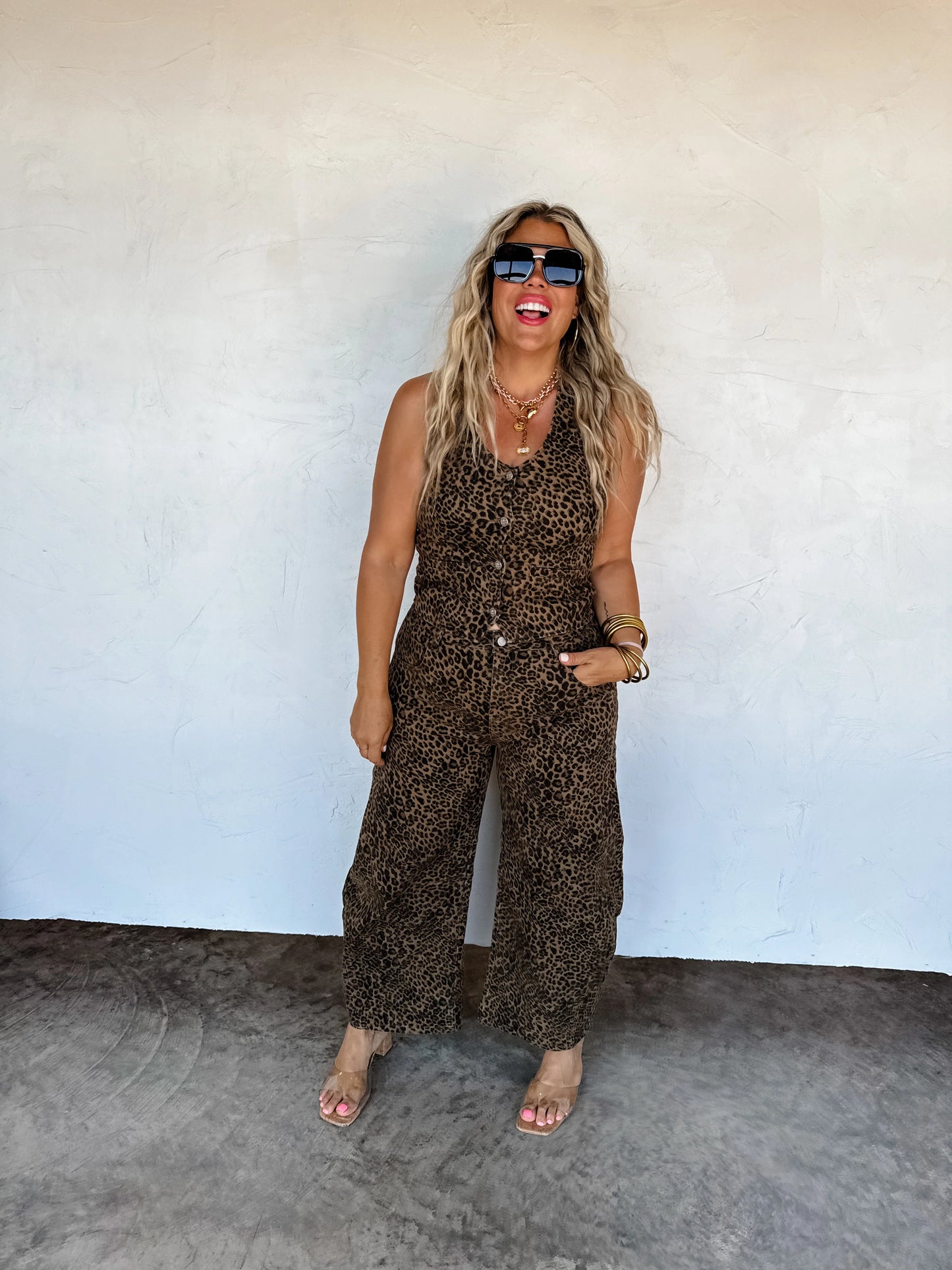 bex cheetah barrel jeans (stretchy) • Quick Ship