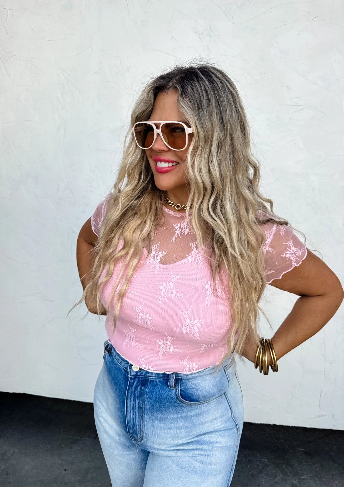 alle short sleeve lace top (4 colors) • Quick Ship