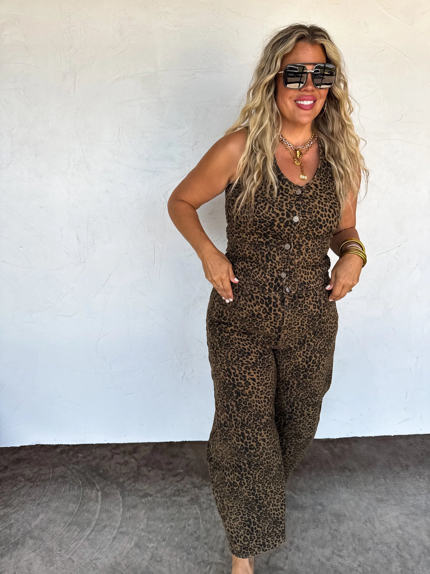 bex cheetah barrel jeans (stretchy) • Quick Ship