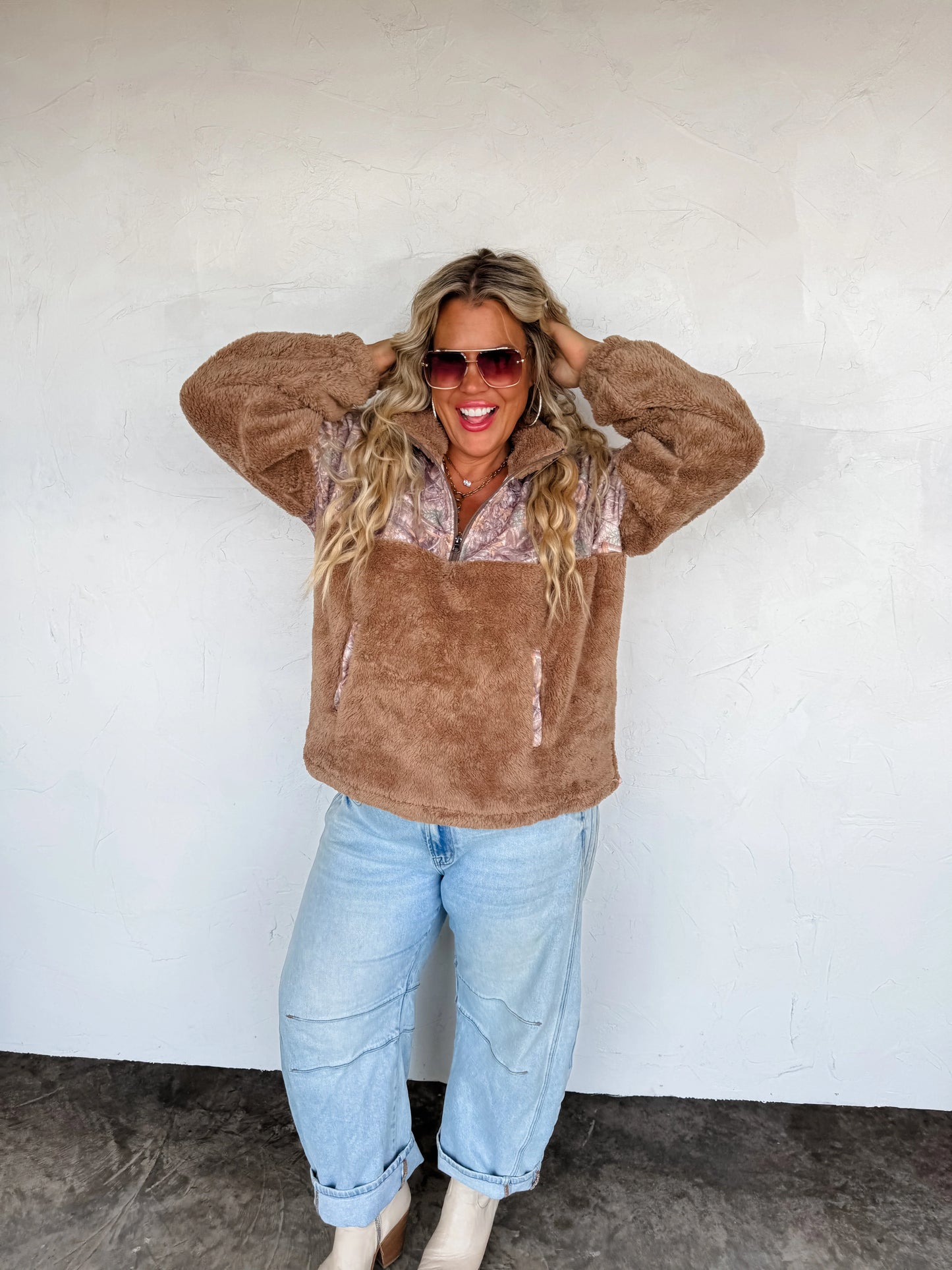 Camo Sherpa pullover