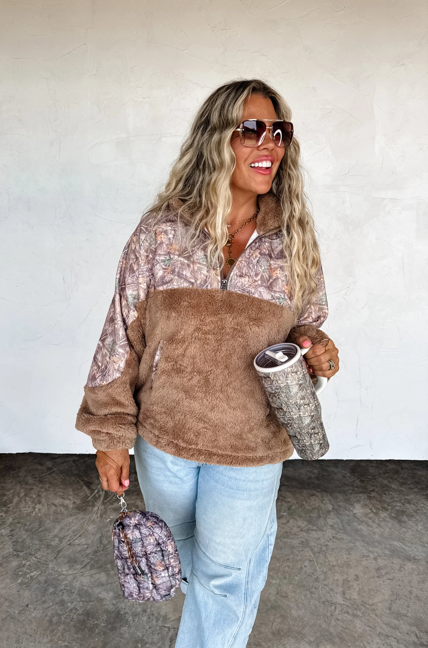Camo Sherpa pullover