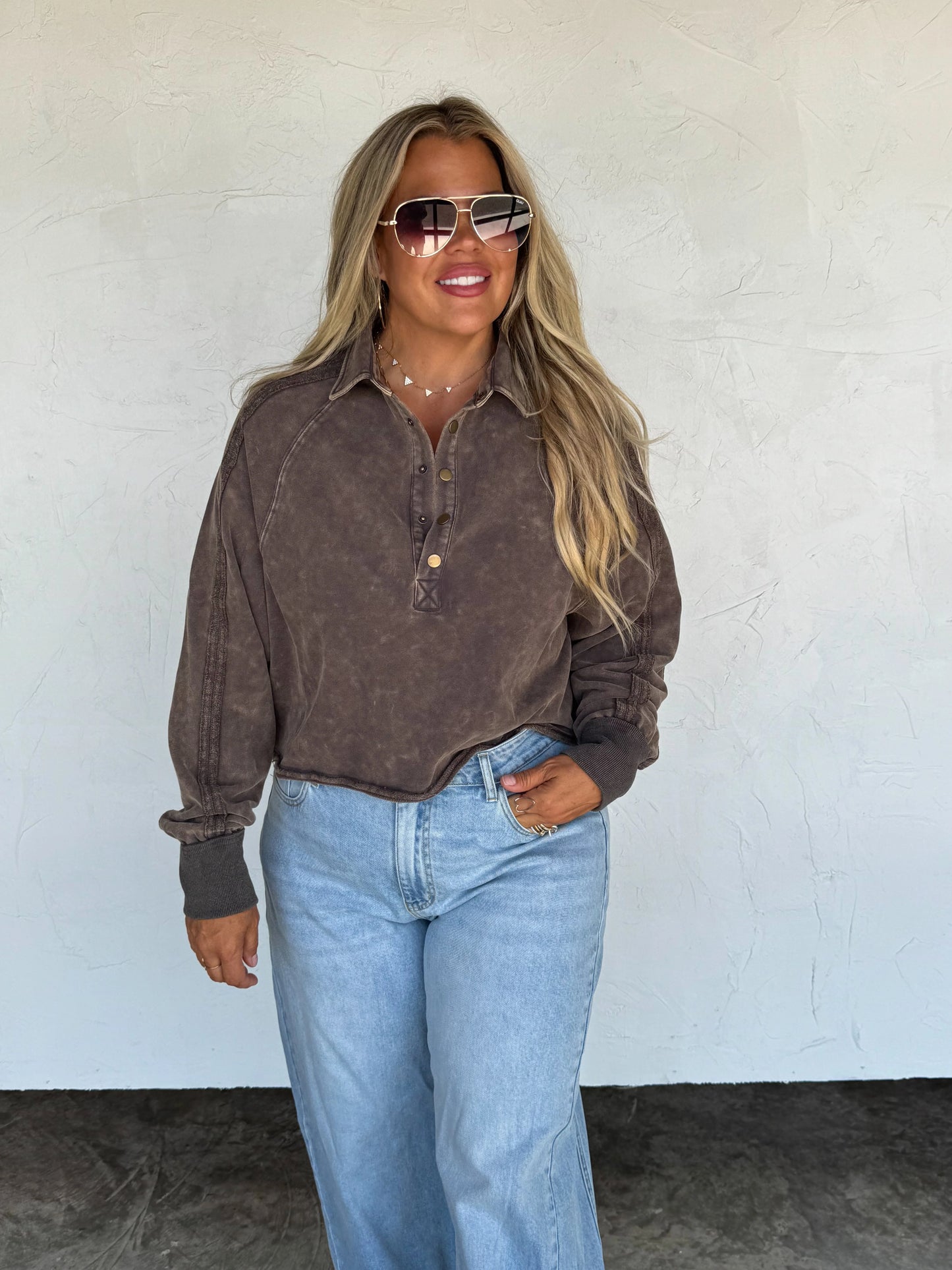Marley snap button sweatshirt (4 colors) • Quick Ship