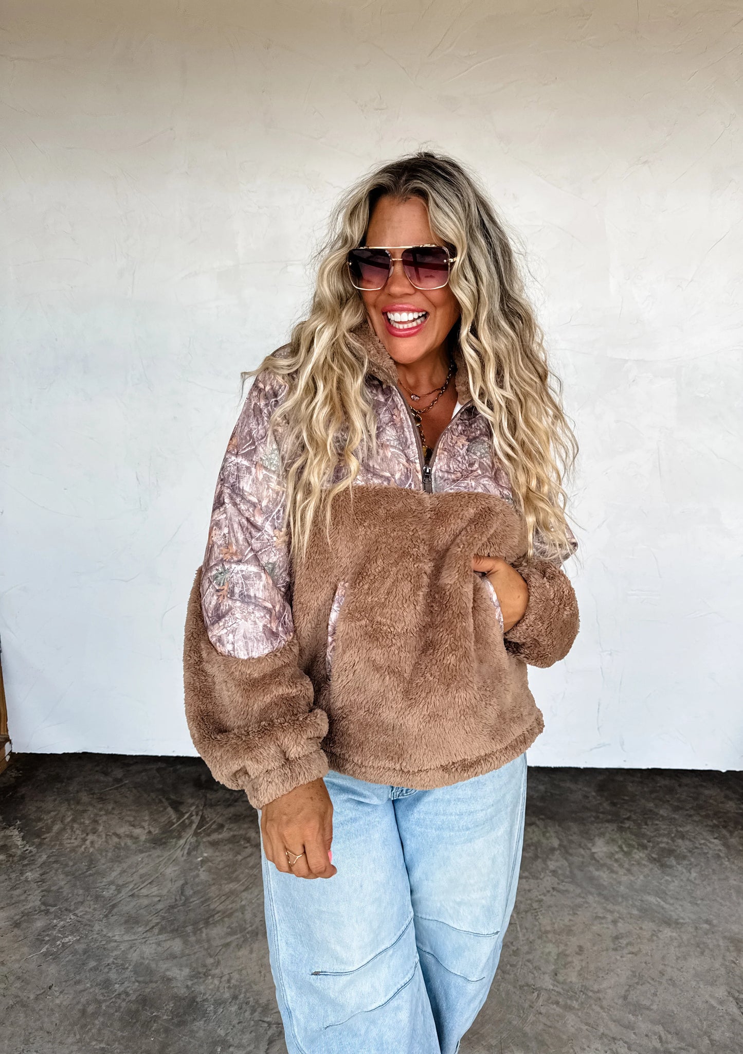 Camo Sherpa pullover