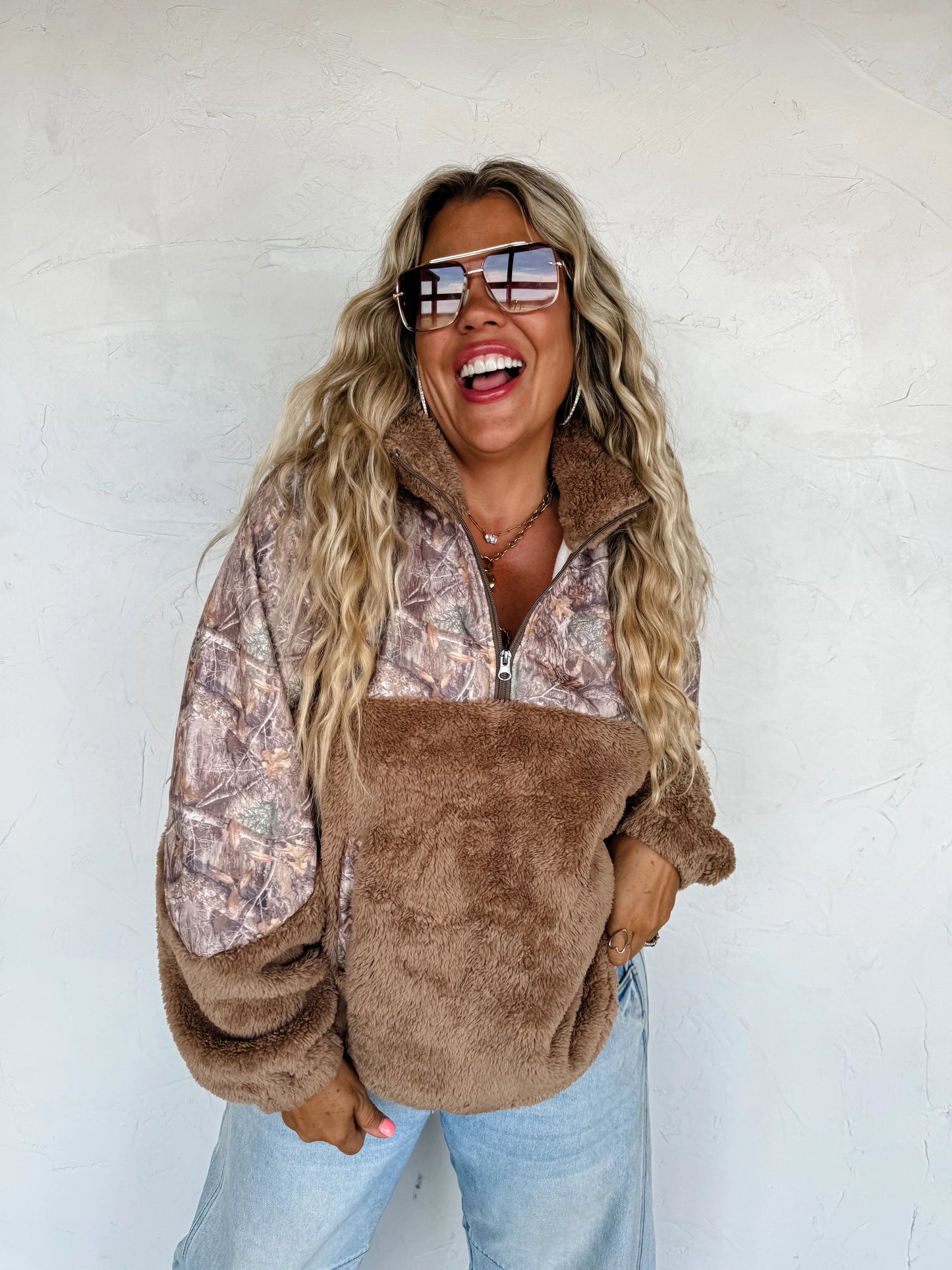 Camo Sherpa pullover