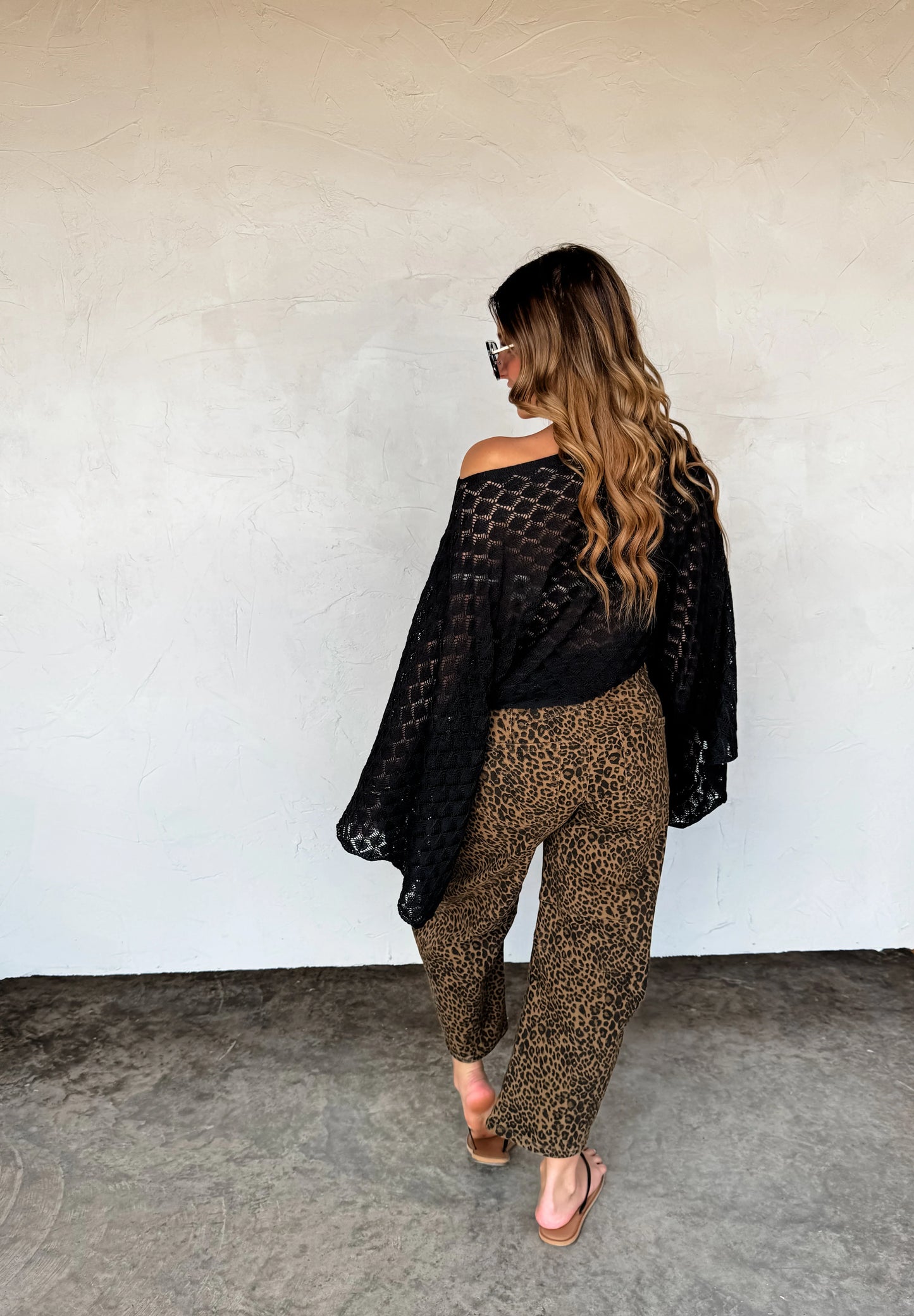 bex cheetah barrel jeans (stretchy) • Quick Ship