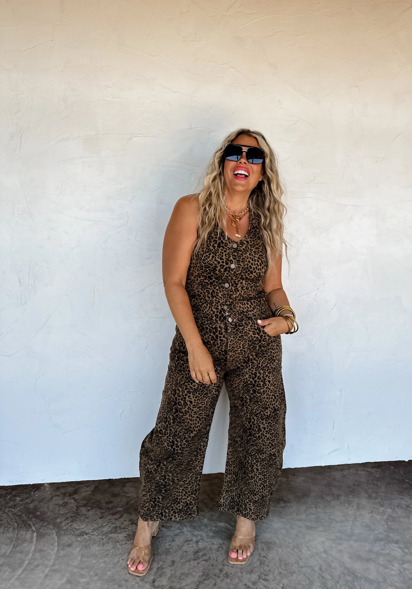 bex cheetah barrel jeans (stretchy) • Quick Ship