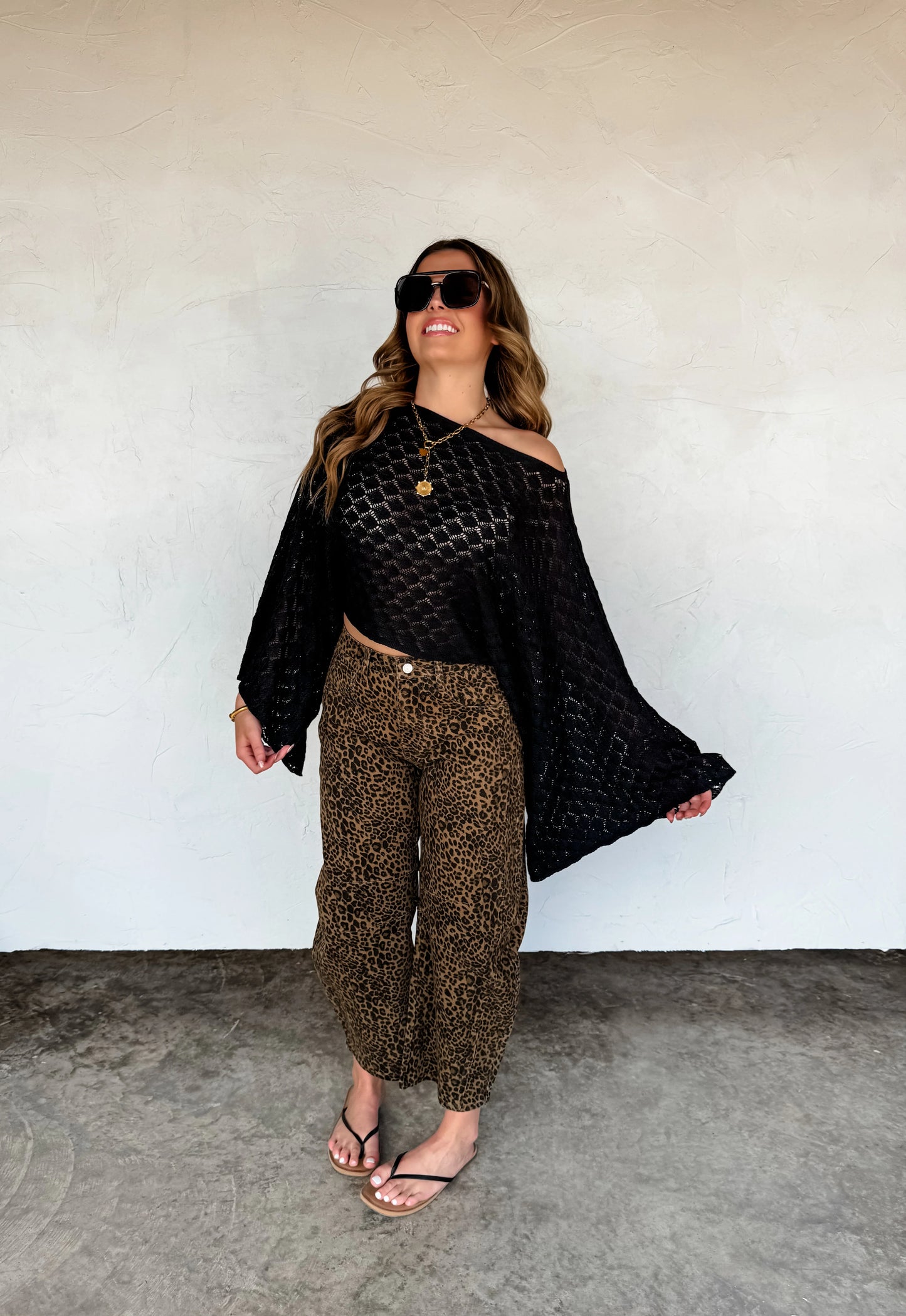 bex cheetah barrel jeans (stretchy) • Quick Ship