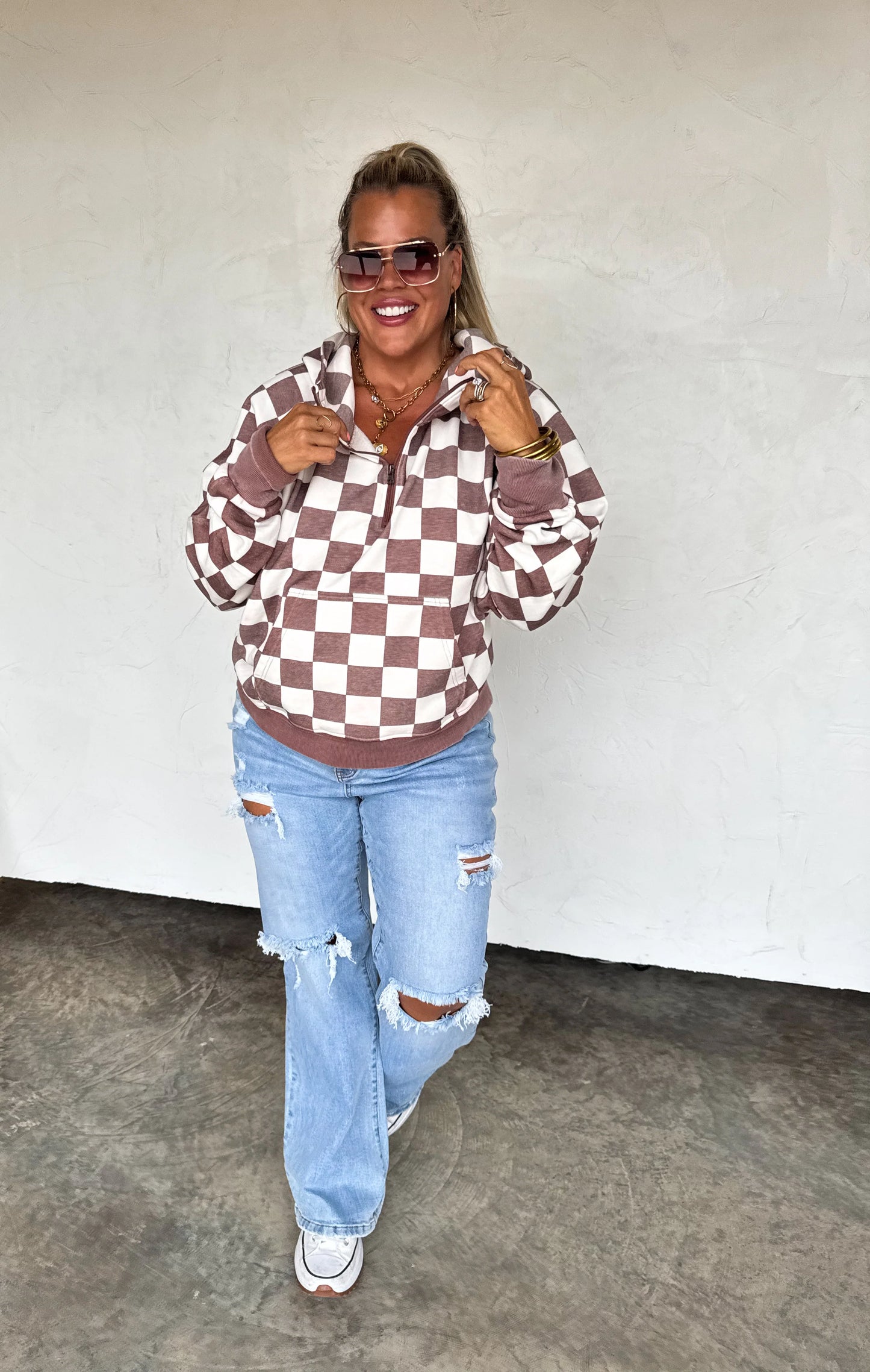 Camo & Checker easy does it pullover (2 colors)