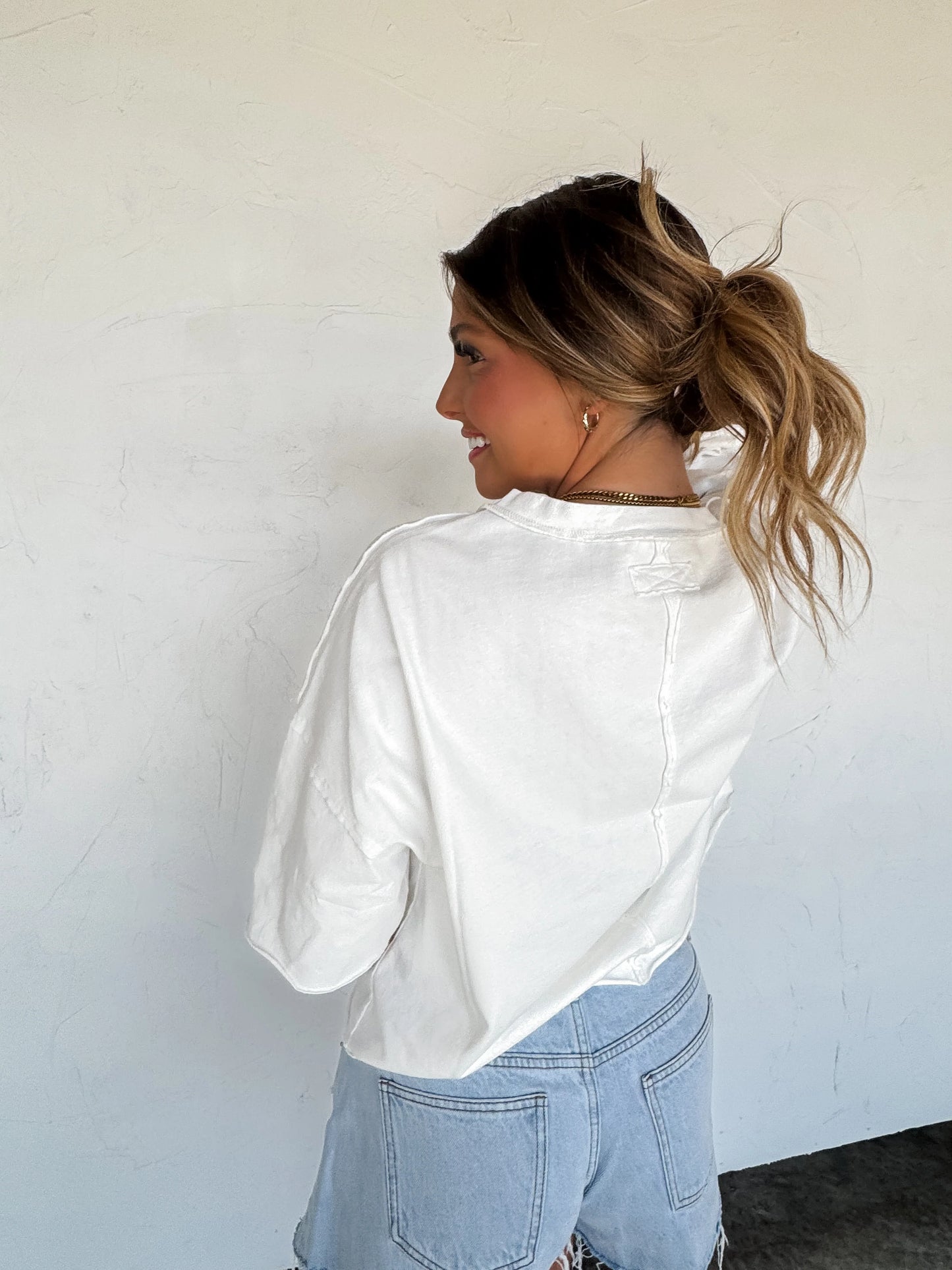 Regan raw hem tee (4 colors)
