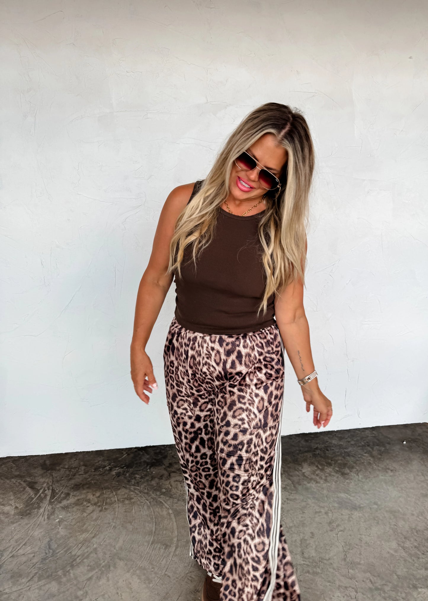 Haddie Silky Cheetah wide leg pants
