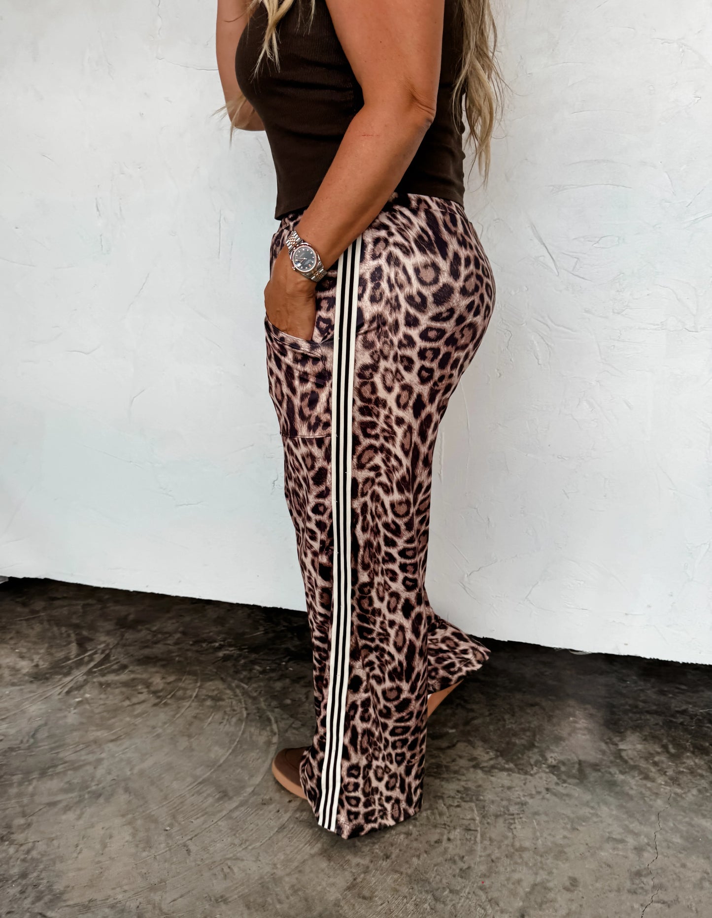Haddie Silky Cheetah wide leg pants