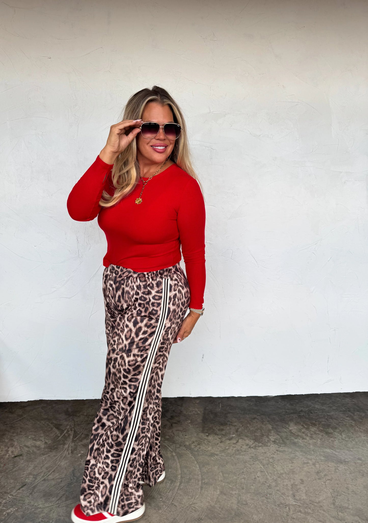Haddie Silky Cheetah wide leg pants