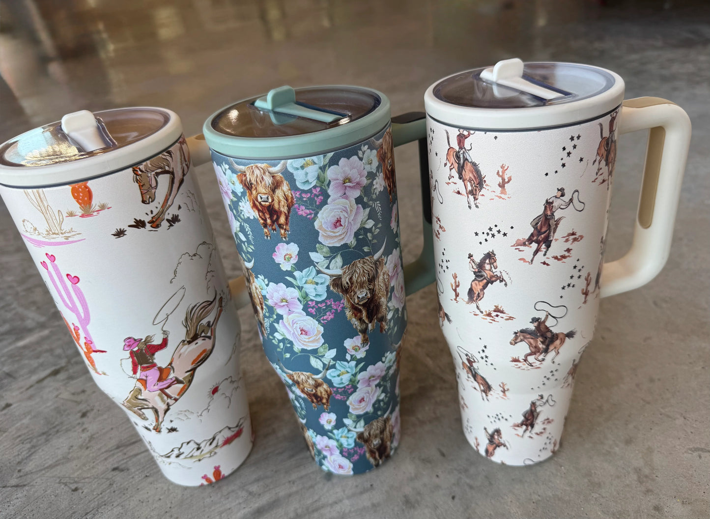 Floral & Western stainless steel tumbler (6 colors)• Quick Ship