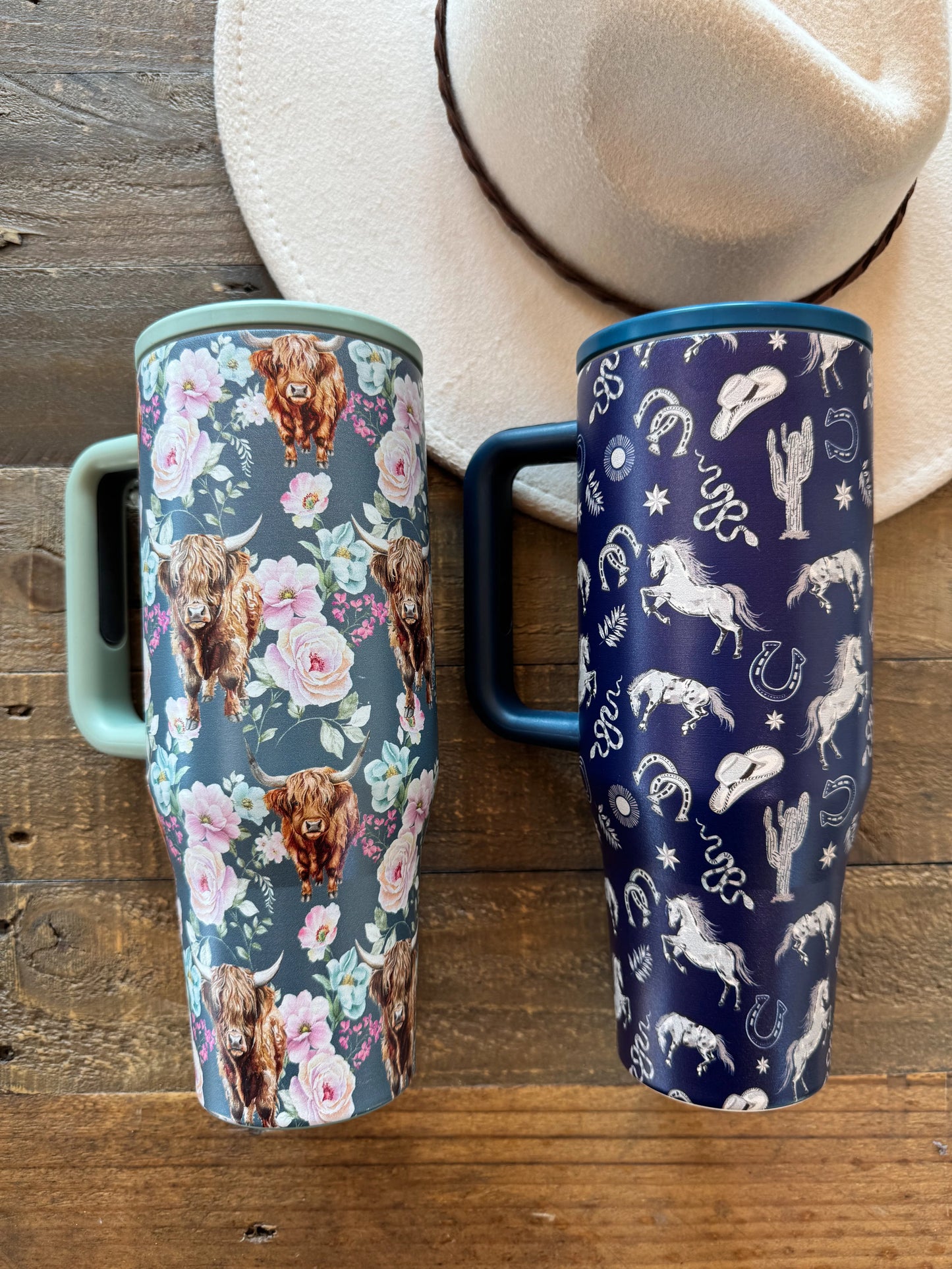 Floral & Western stainless steel tumbler (6 colors)• Quick Ship