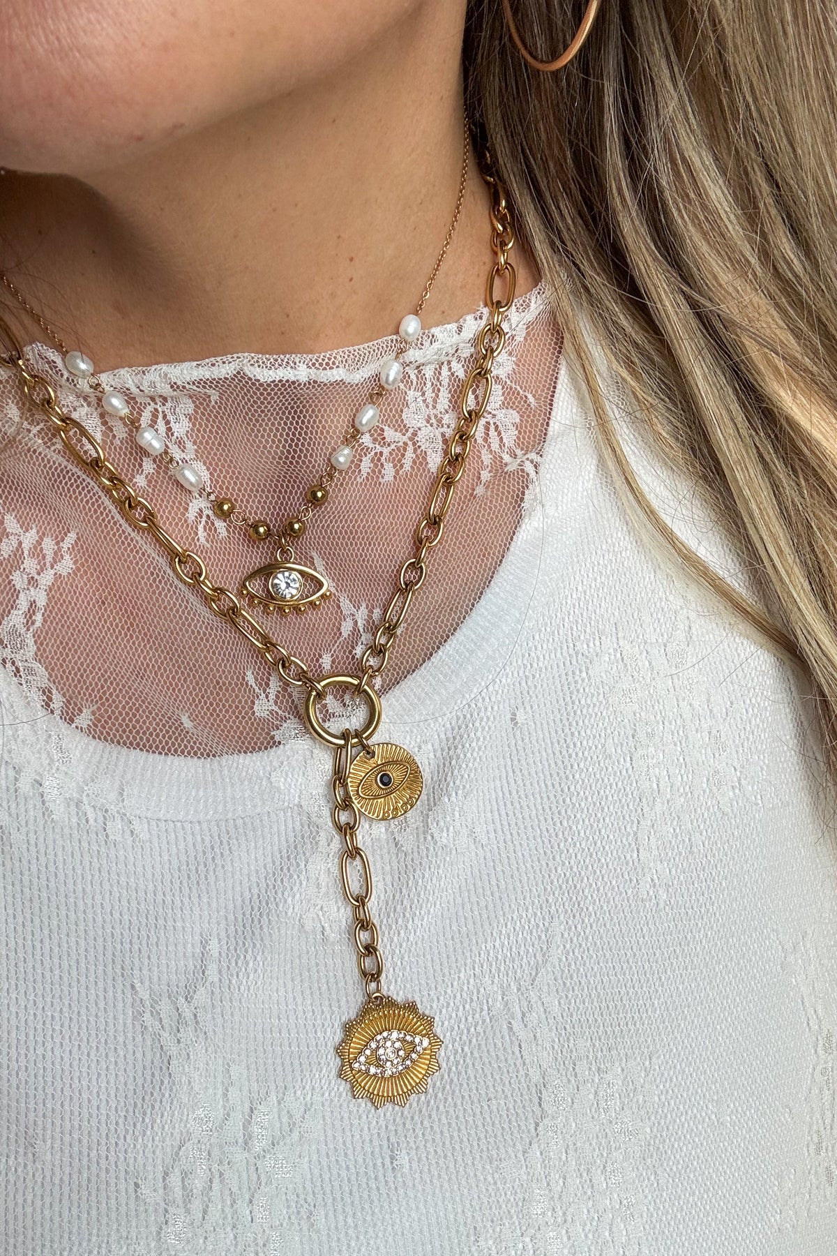 gleaming guardian gold necklace • Quick Ship
