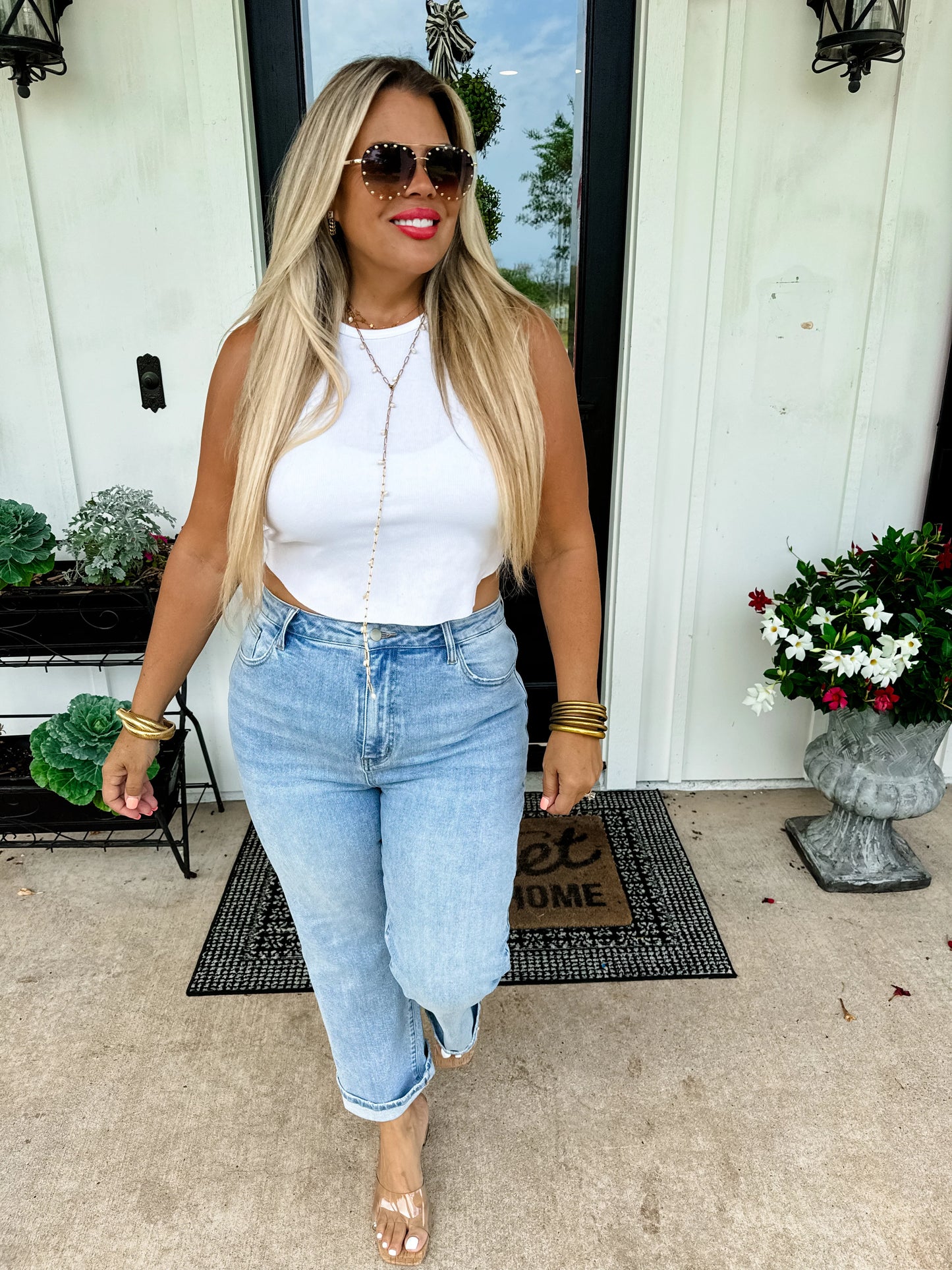 Alexie straight leg cropped jeans • Quick Ship