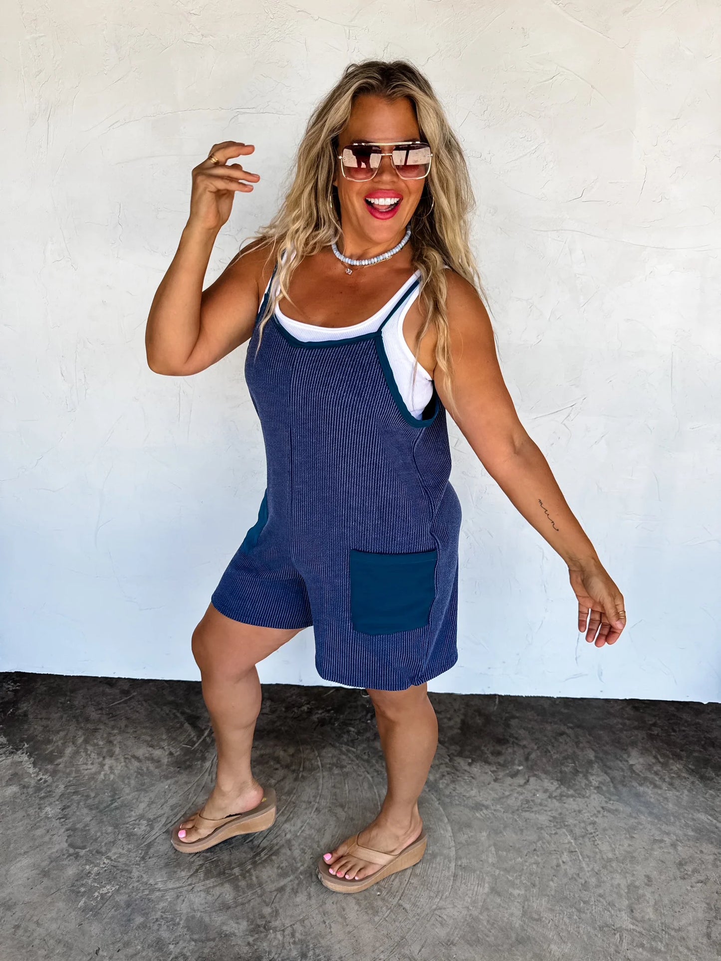 kinsey ribbed romper (2 colors)