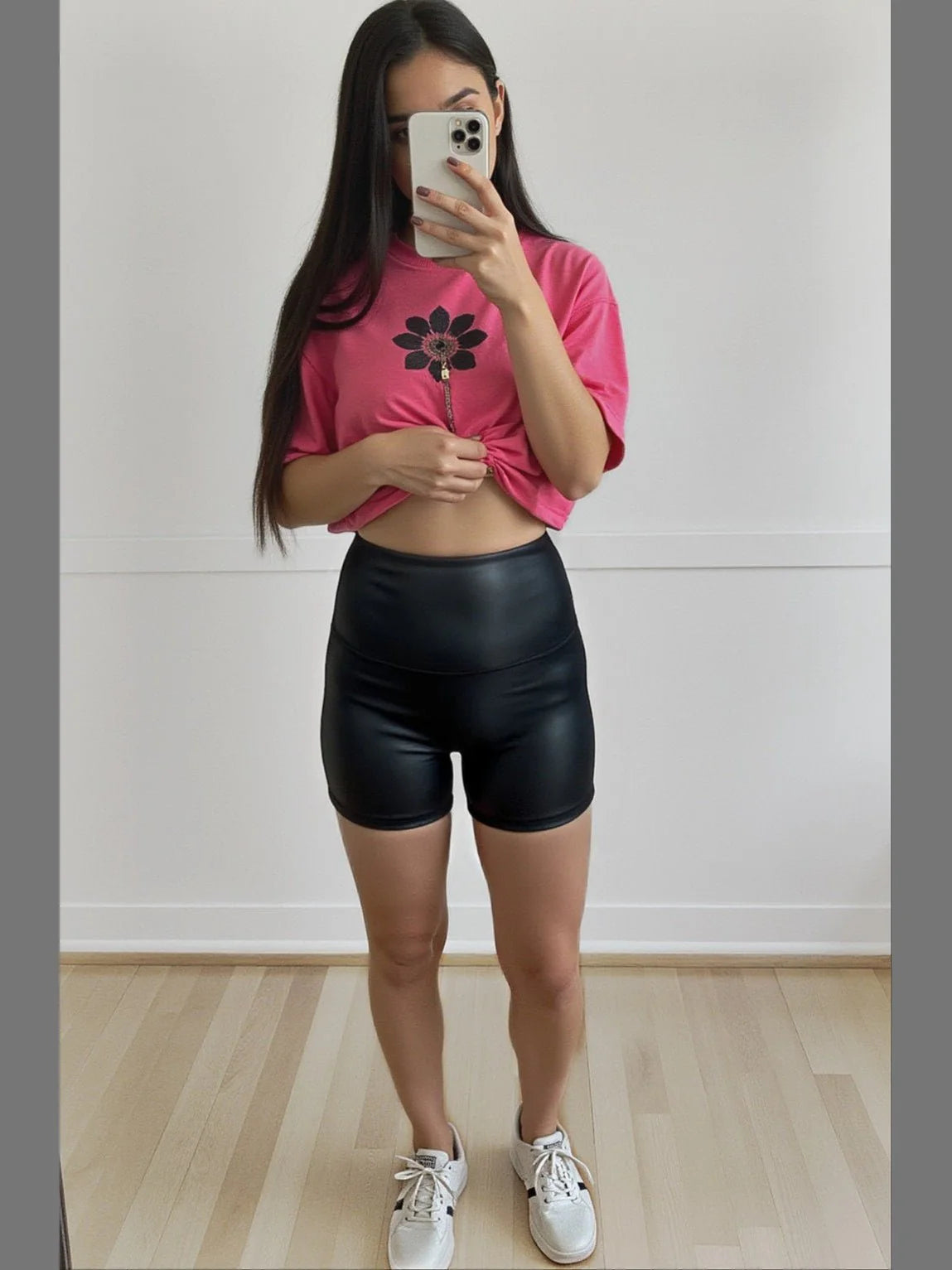 Lainey Leather Suck & Tuck biker shorts • Quick Ship