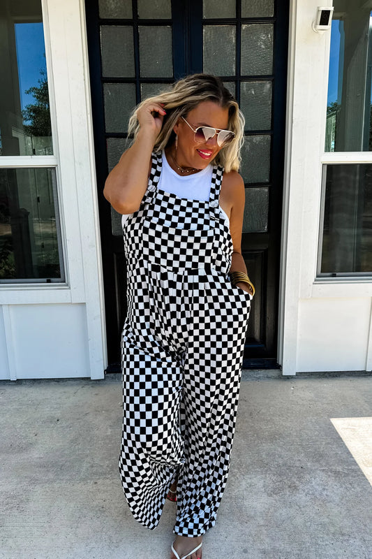 Checkered Karli boho overalls • Quick Ship / RTS