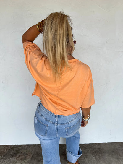 Regan raw hem tee (4 colors)