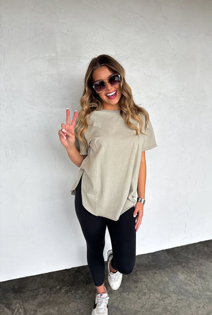 Joey washed cotton boyfriend tee • Quick Ship