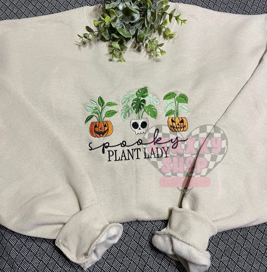 PREORDER : spooky plant lady embroidered crew