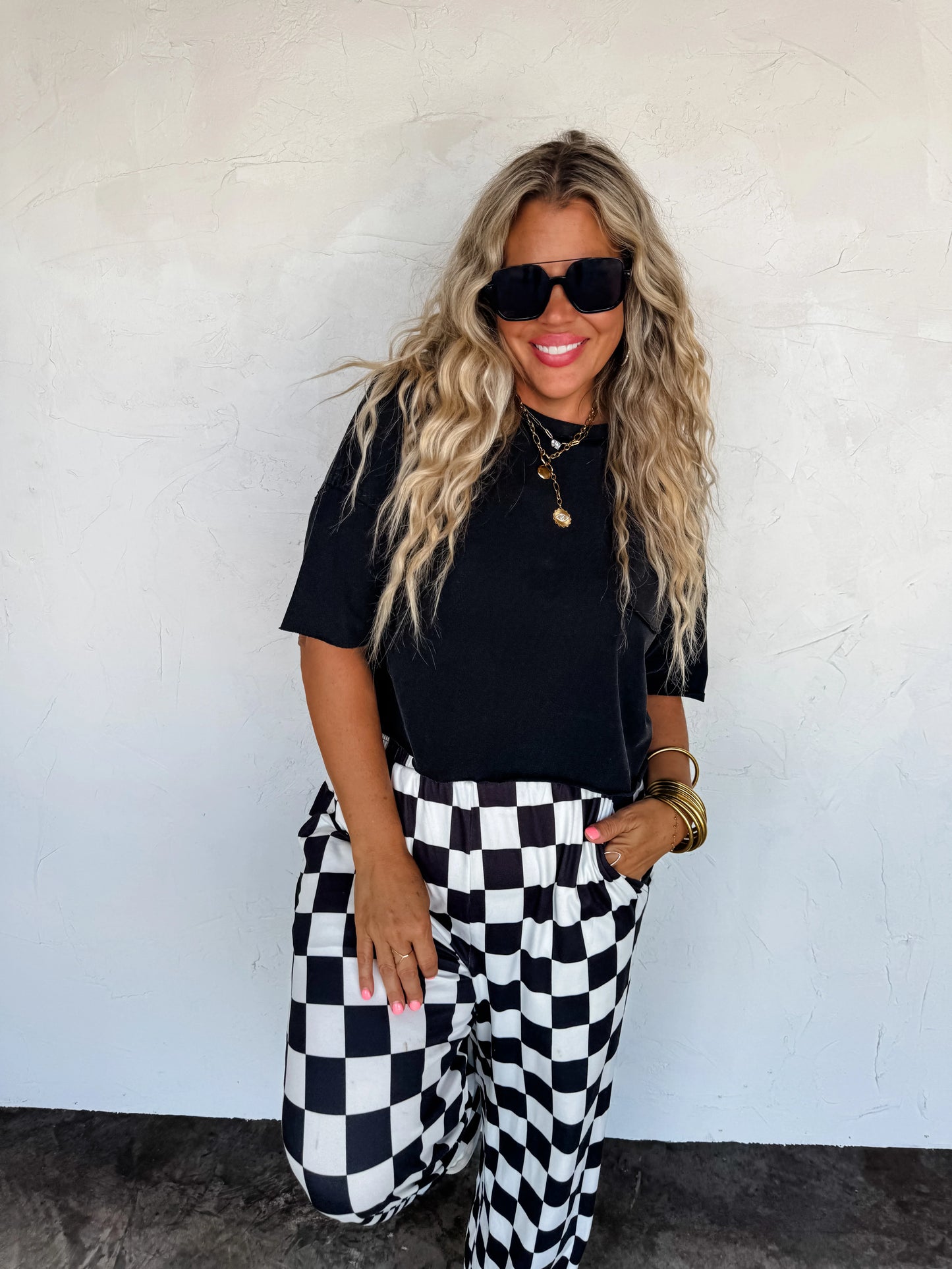 Checker Pop Pants (4 colors) • Quick Ship