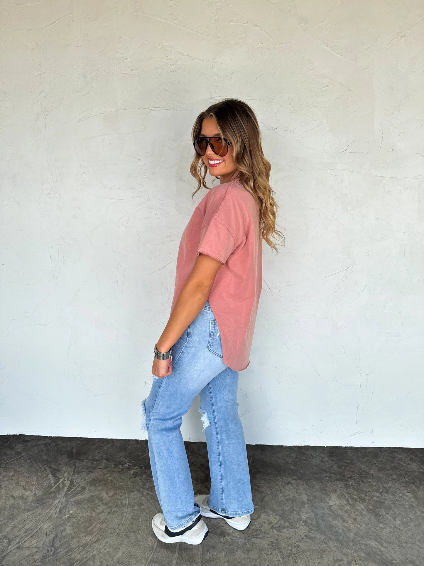 Joey washed cotton boyfriend tee • Quick Ship