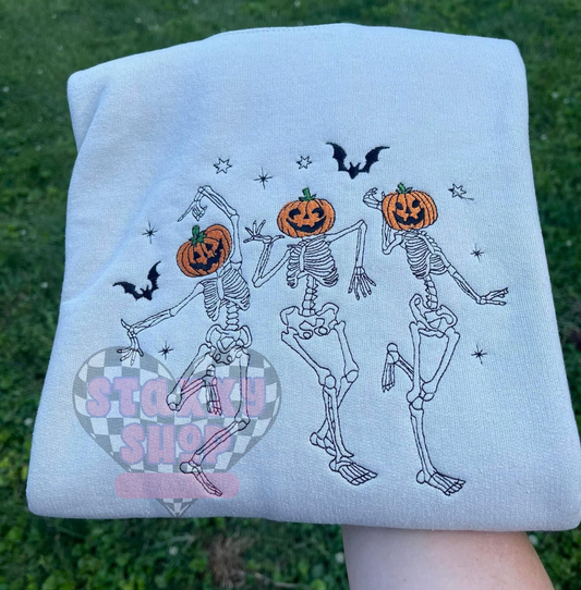 PREORDER : dancing skellies embroidery