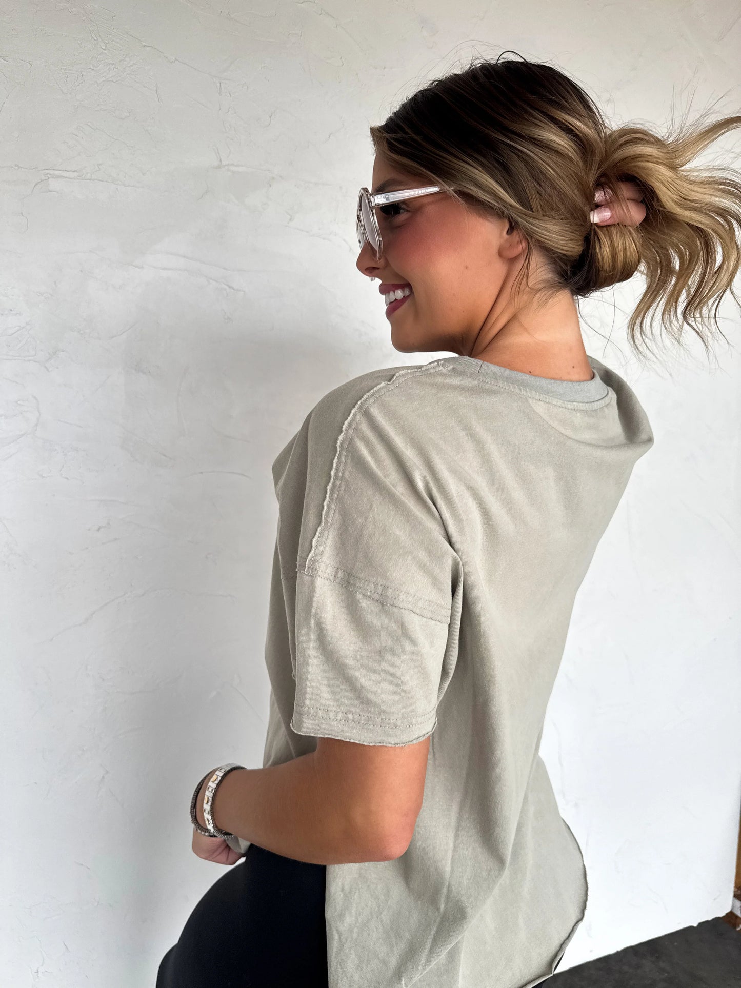 Joey washed cotton boyfriend tee • Quick Ship