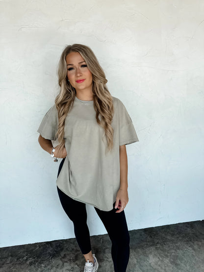 Joey washed cotton boyfriend tee • Quick Ship