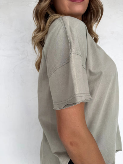 Joey washed cotton boyfriend tee • Quick Ship