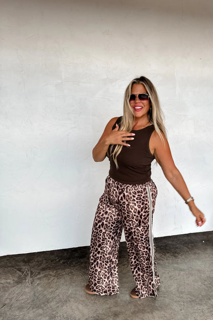 Haddie Silky Cheetah wide leg pants