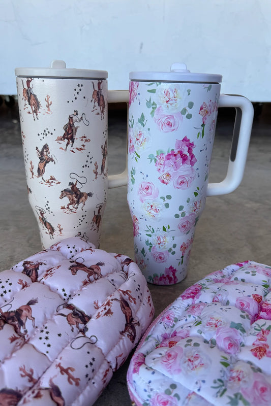 Floral & Western stainless steel tumbler (6 colors)• Quick Ship