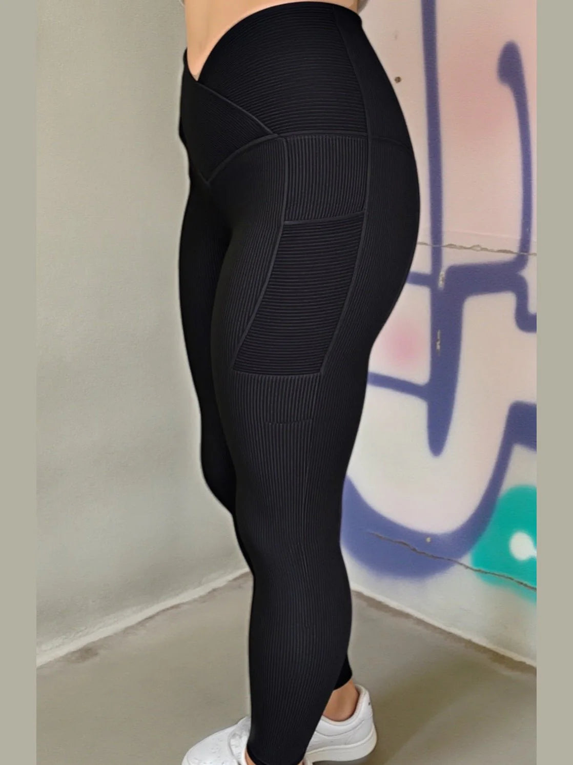 Max Sculpt ribbed leggings - BLACK