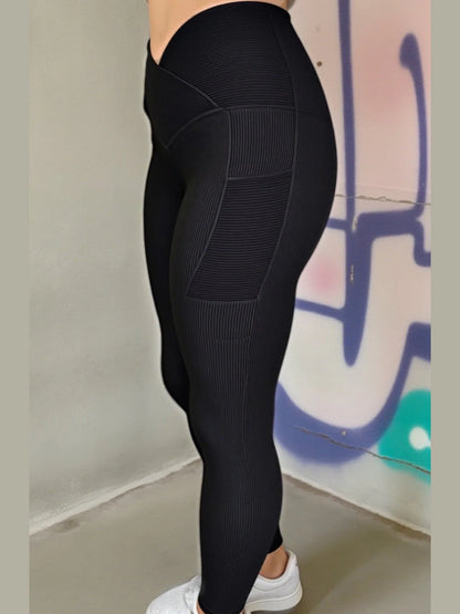 Max Sculpt ribbed leggings - BLACK
