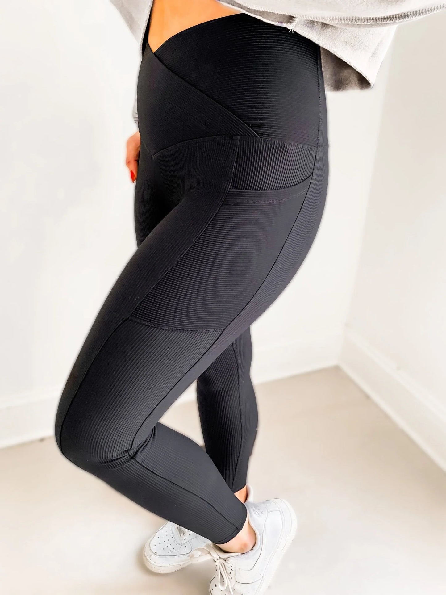 Max Sculpt ribbed leggings - BLACK