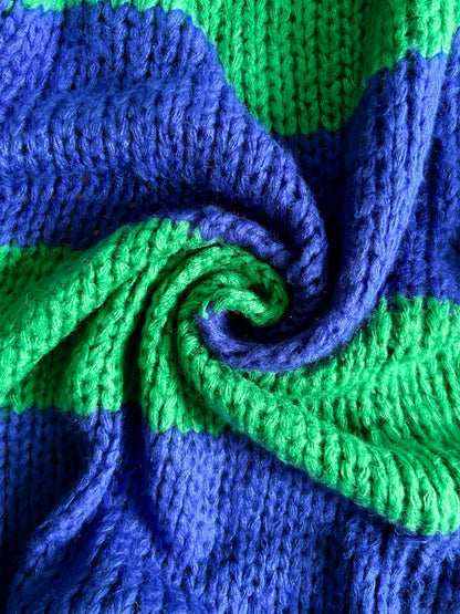 Oversized chunky striped balloon sleeve duster • Quick Ship