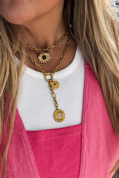 gleaming guardian gold necklace • Quick Ship