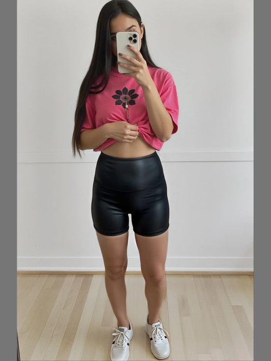 Lainey Leather Suck & Tuck biker shorts • Quick Ship